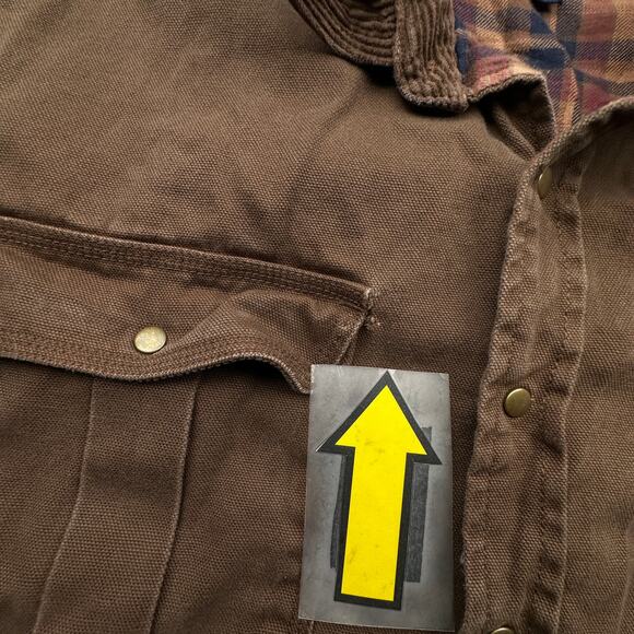 Five Brother Duck Canvas Flannel Lined Work Shirt Shacket Mens 4XL Brown Button - Picture 9 of 13